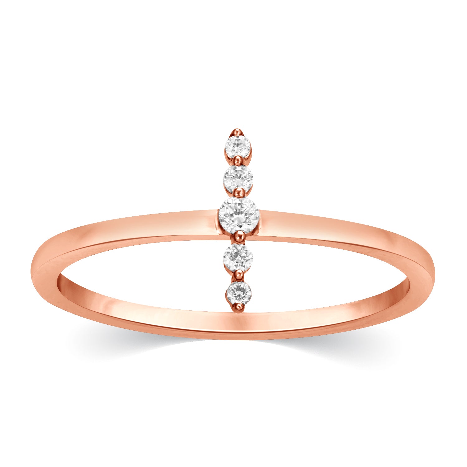 10K Pink 0.06Ct D-Ladies Rings