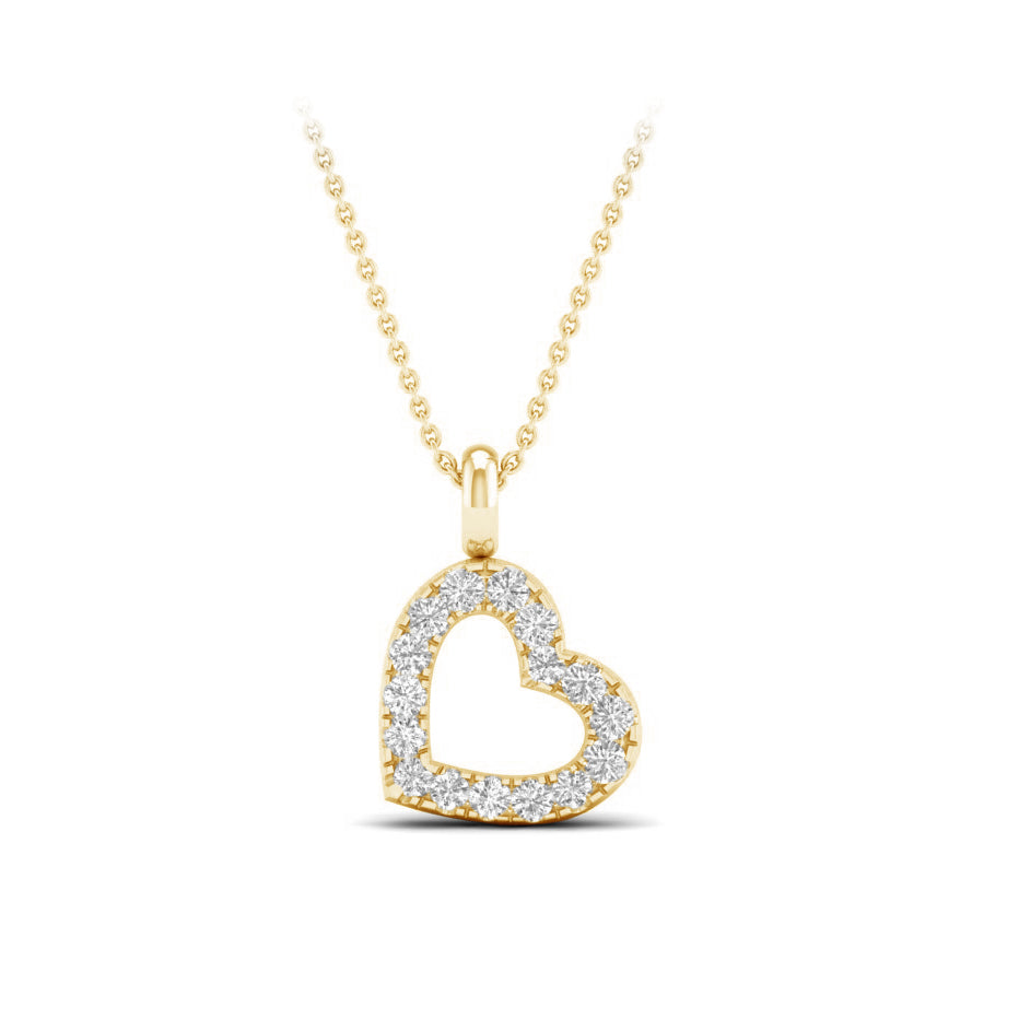 10K Yellow 0.05Ct D-Heart Charms