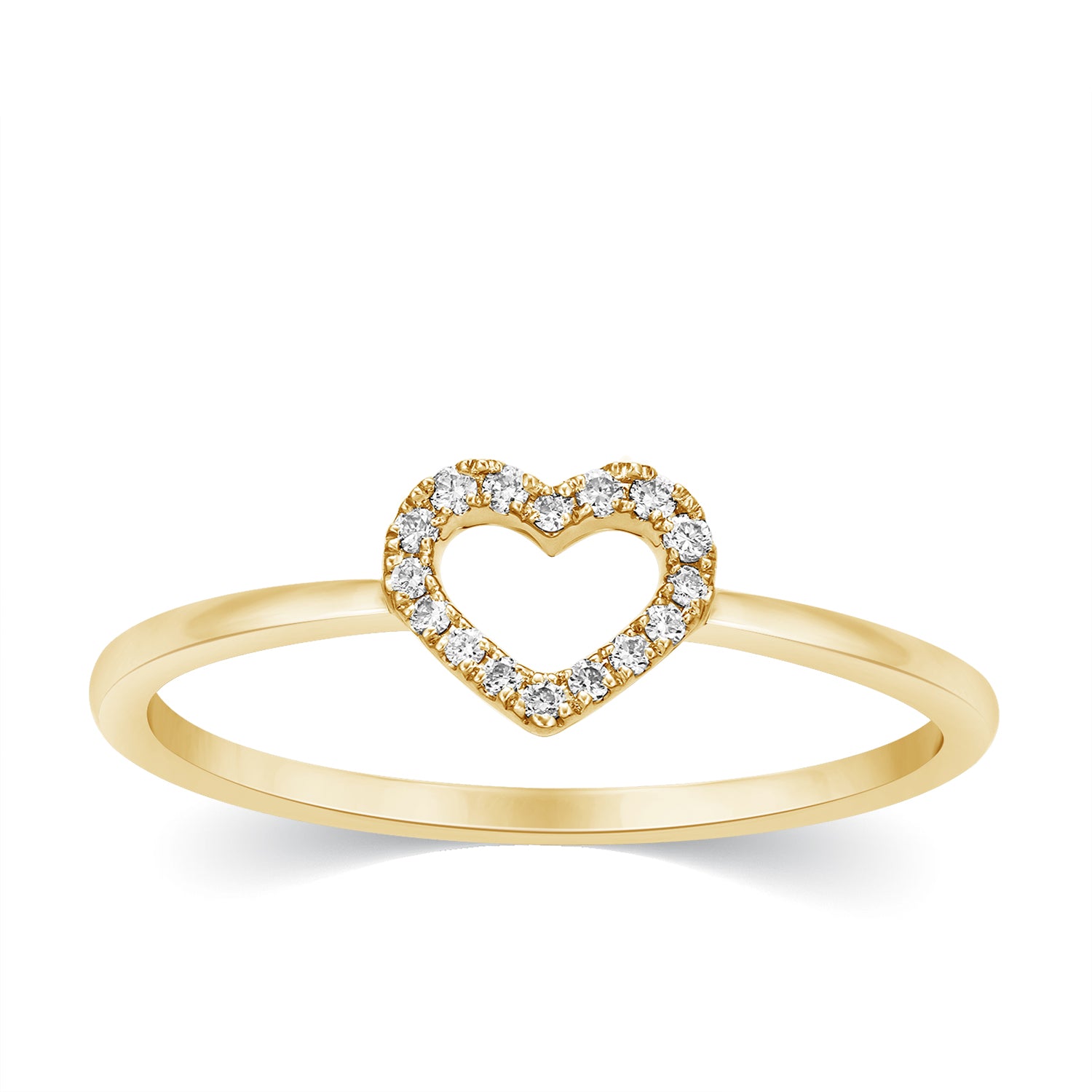 10K Yellow 0.05Ct D-Ladies Rings Heart