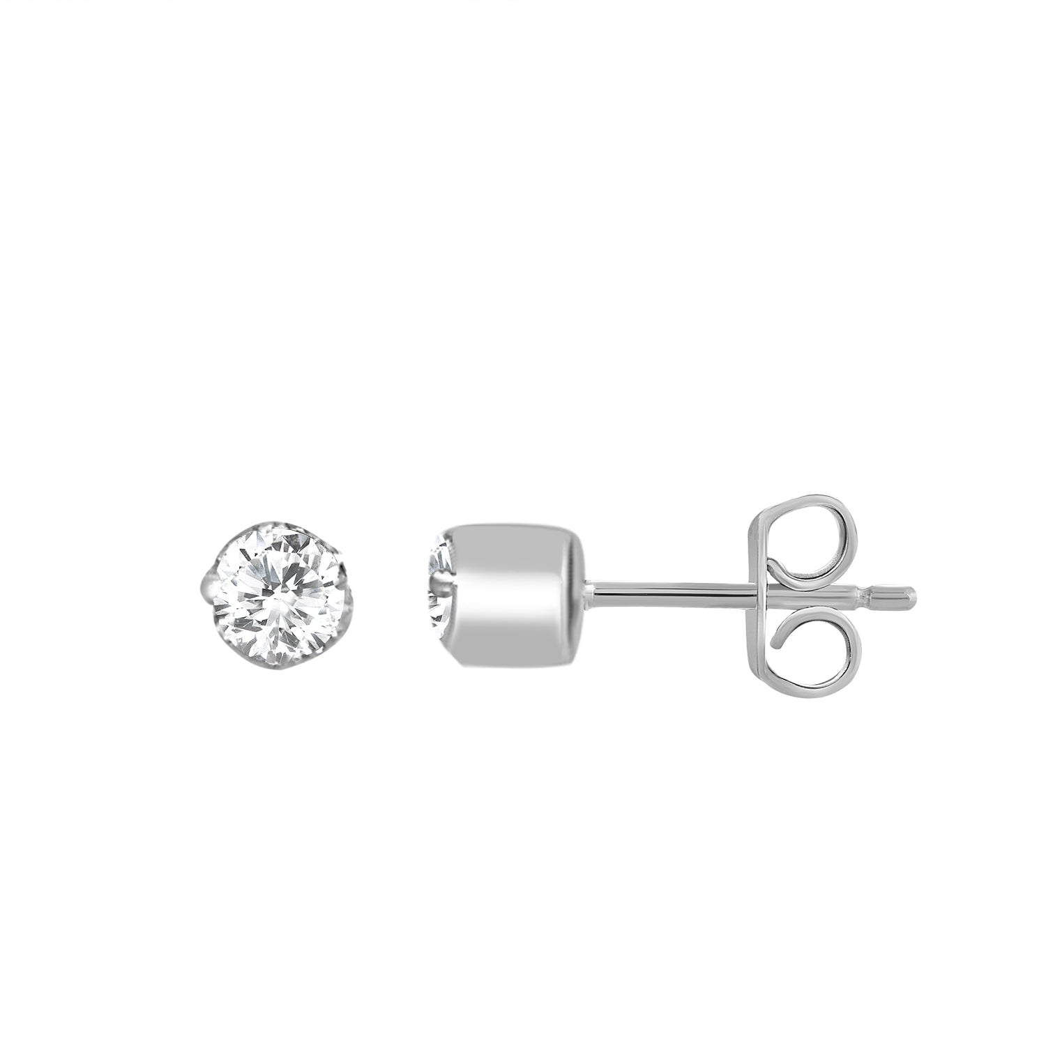 10K White 0.10-0.12Ct D-Earrings