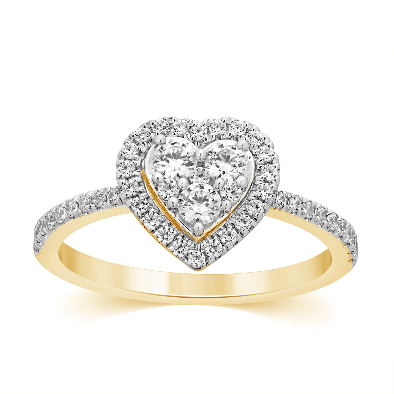 10K Yellow 0.52Ct D-Ladies Rings Heart