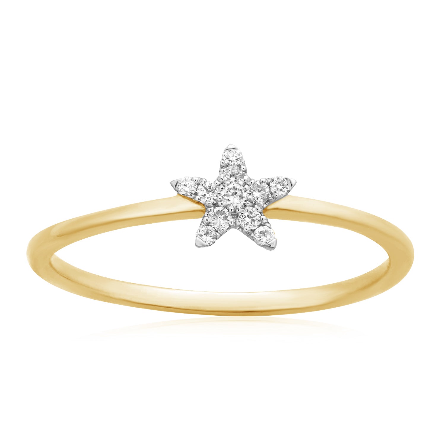 10K Yellow 0.07Ct D-Ladies Ring Star