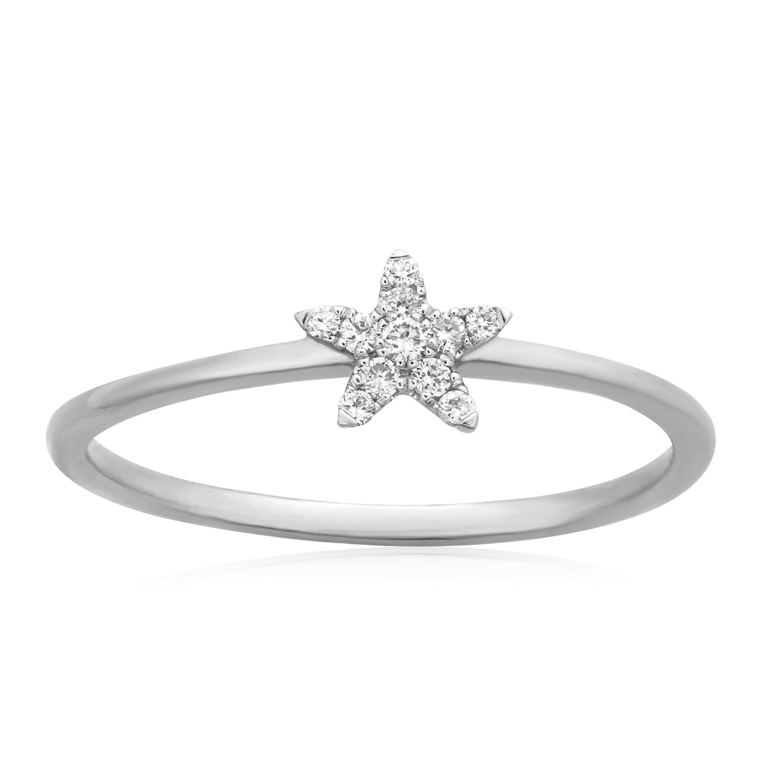 10K White 0.07Ct D-Ladies Ring Star