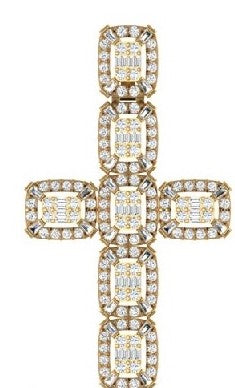 10K Yellow 2.88-3.02Ct D-Charm Cross