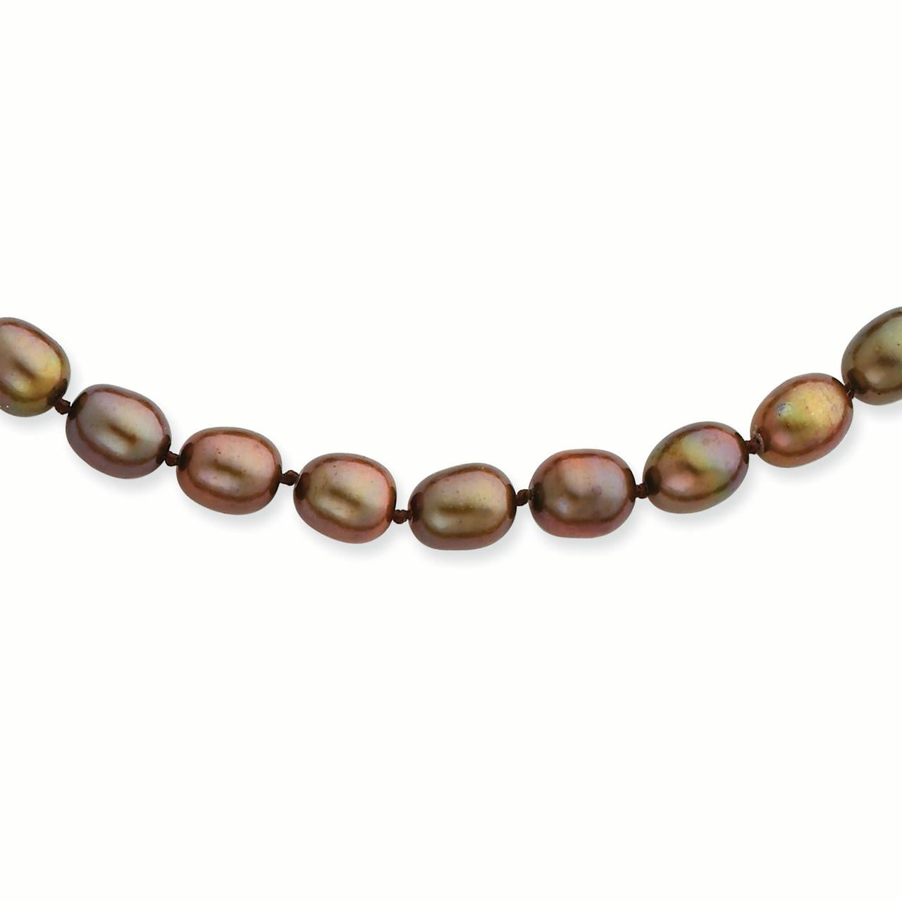 14k 6-7mm Coffee Brown FW Cultured Pearl Necklace