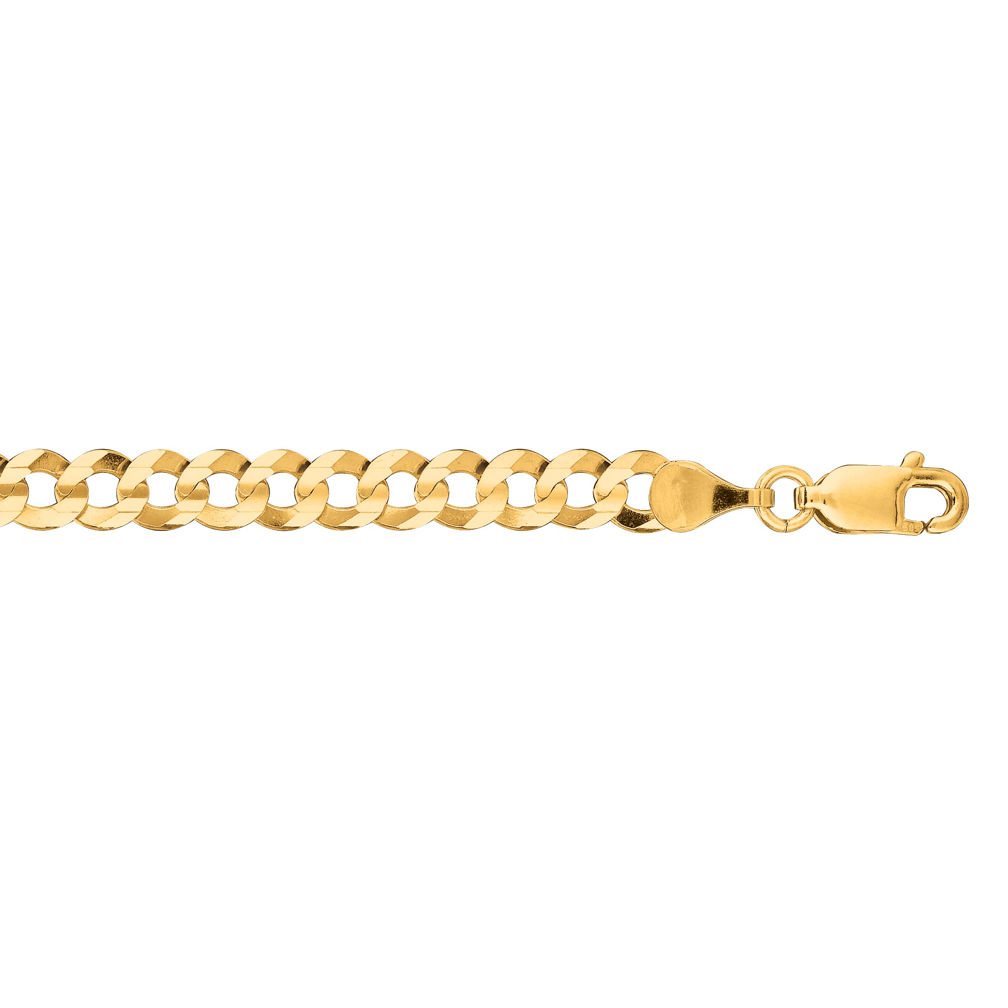 10K Yellow Gold 4.7mm Comfort Curb 24" Chain with Lobster Lock