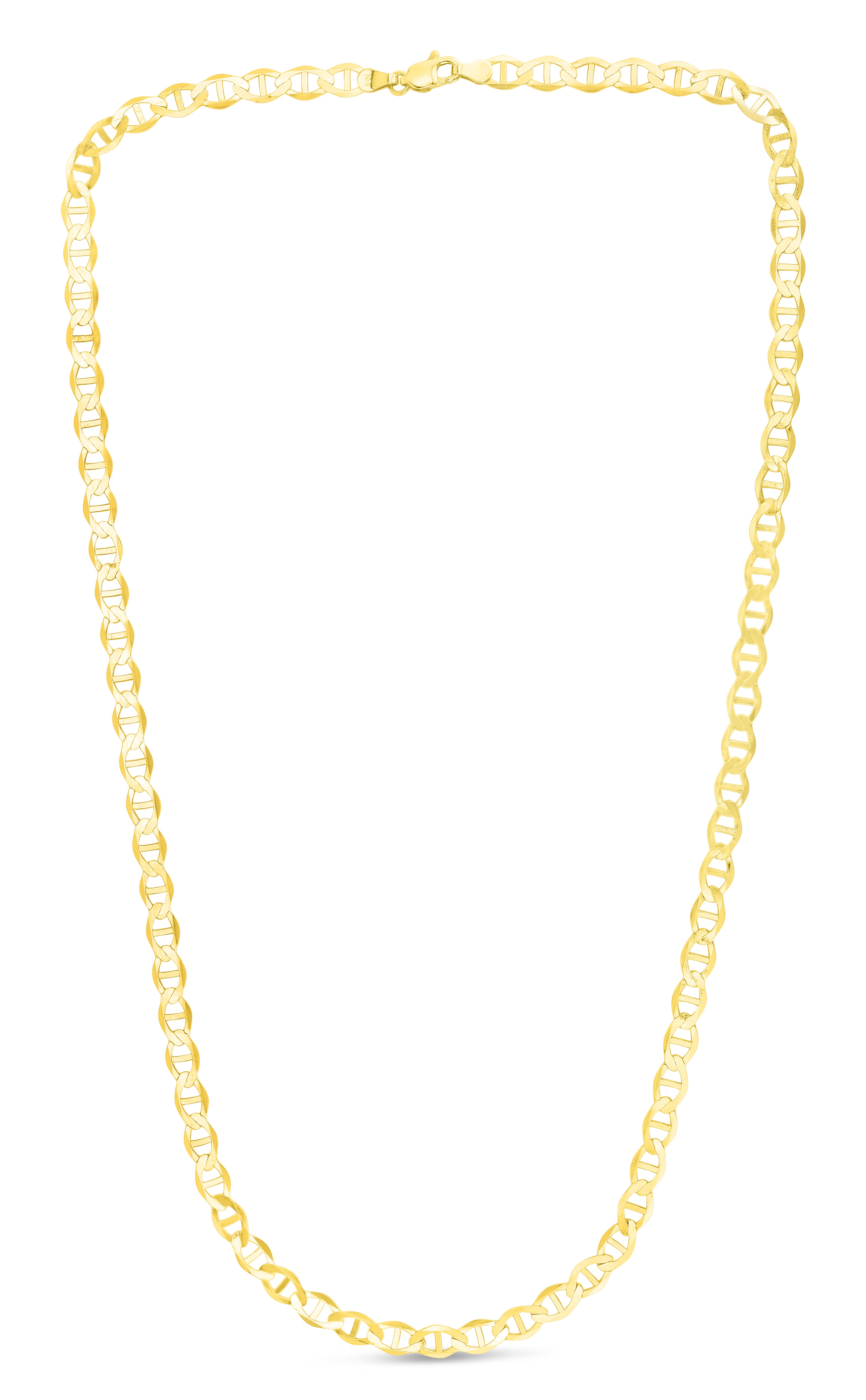 10K Yellow Gold 5.5mm Mariner 30" Chain with Lobster Lock