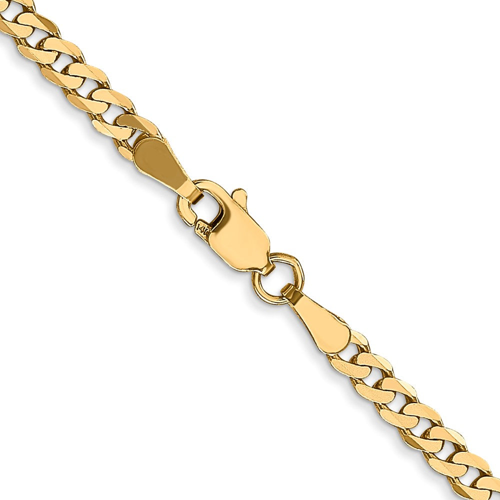 14K 2.9mm Flat Beveled Curb Chain