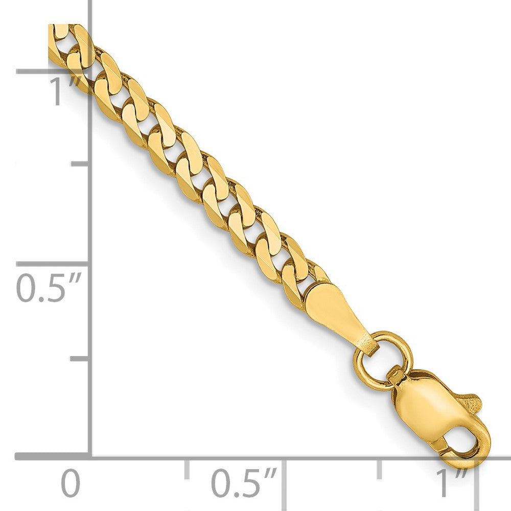 14K 2.9mm Flat Beveled Curb Chain