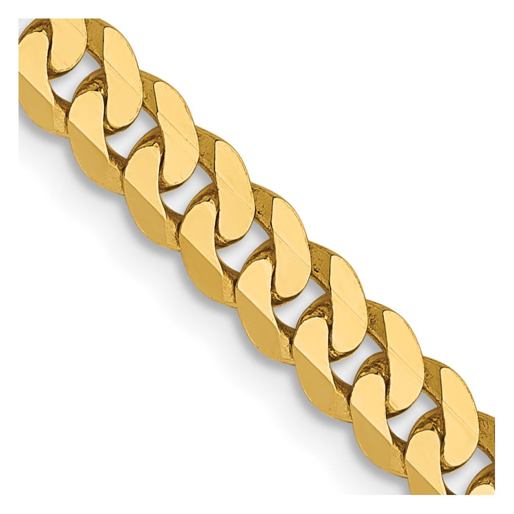 14K 3.9mm Flat Beveled Curb Chain