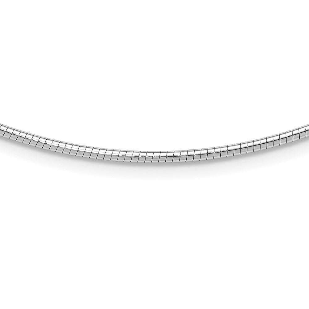 14K White Gold 2mm Round Omega Necklace