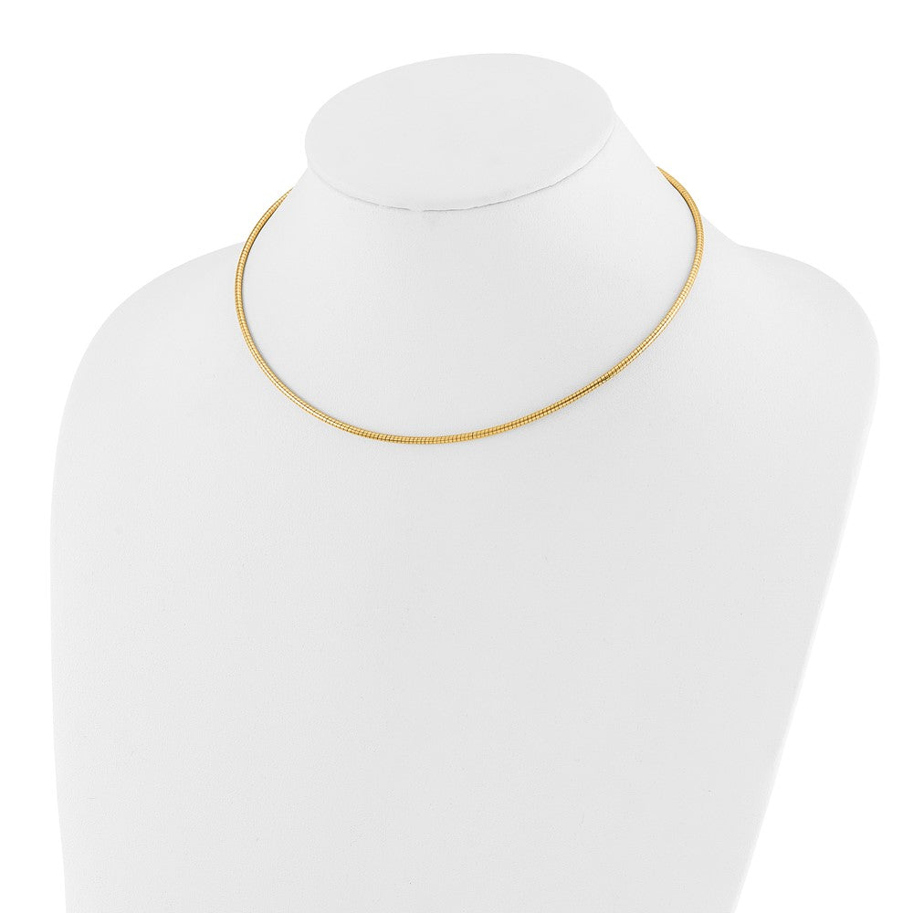 14K 2mm Round Omega Necklace