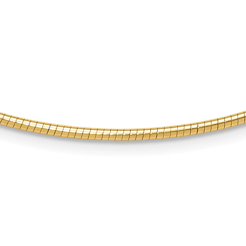 14K 2mm Round Omega Necklace