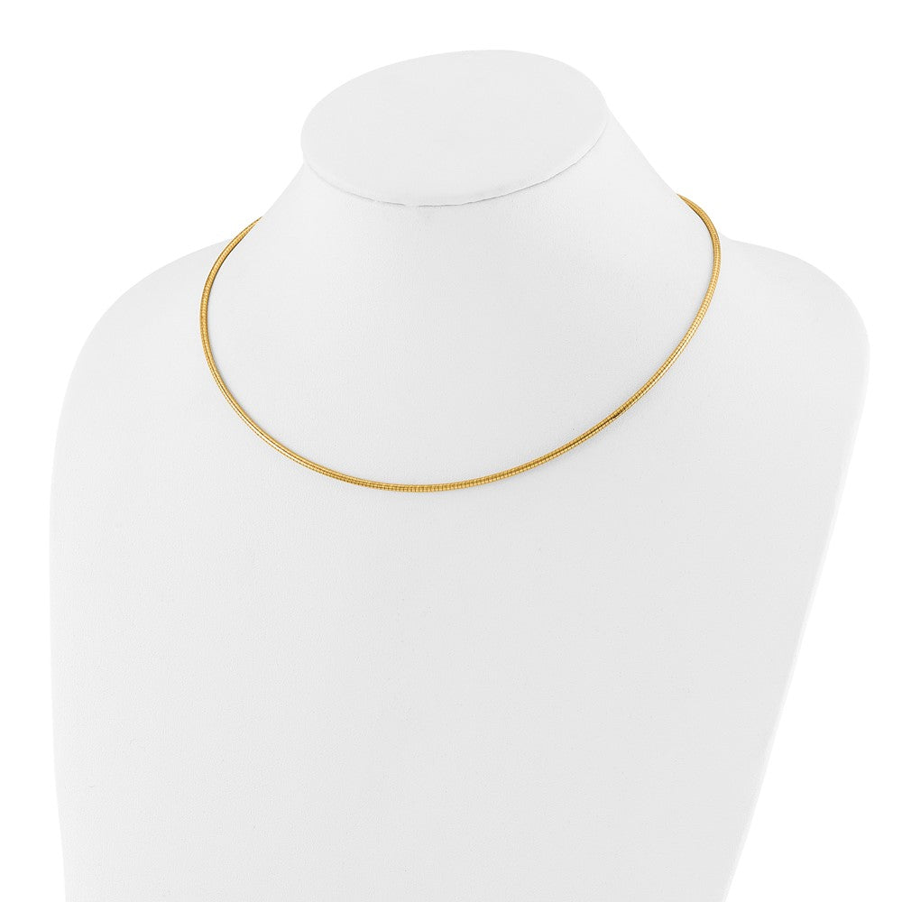 14K 2mm Round Omega Necklace