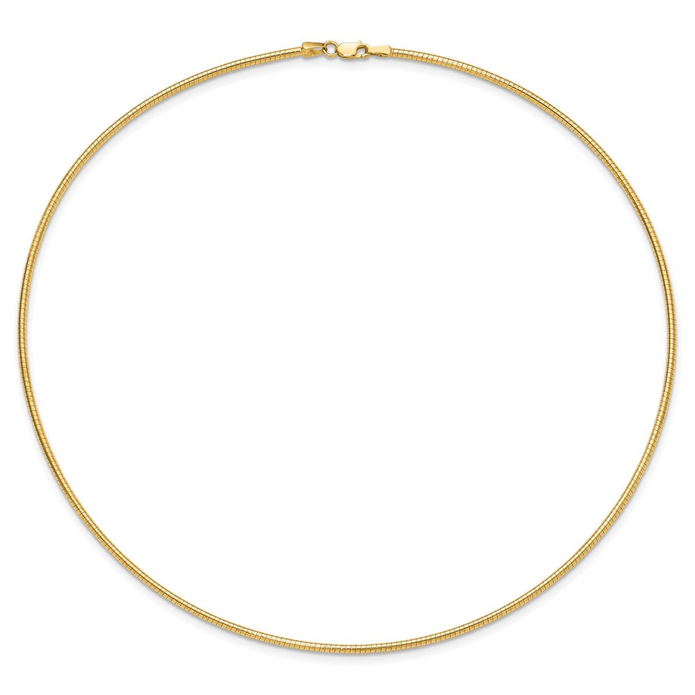 14K 2mm Round Omega Necklace