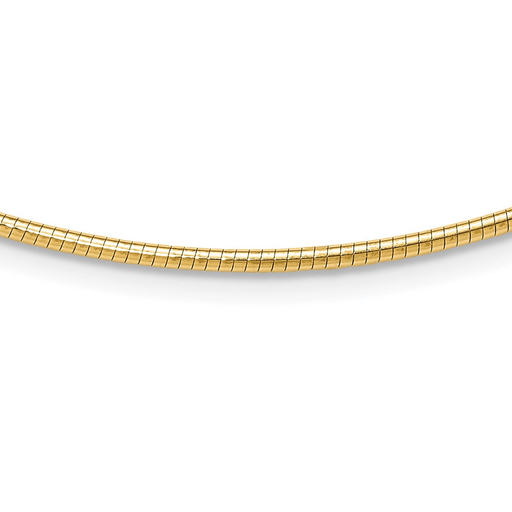 14K 2mm Round Omega Necklace