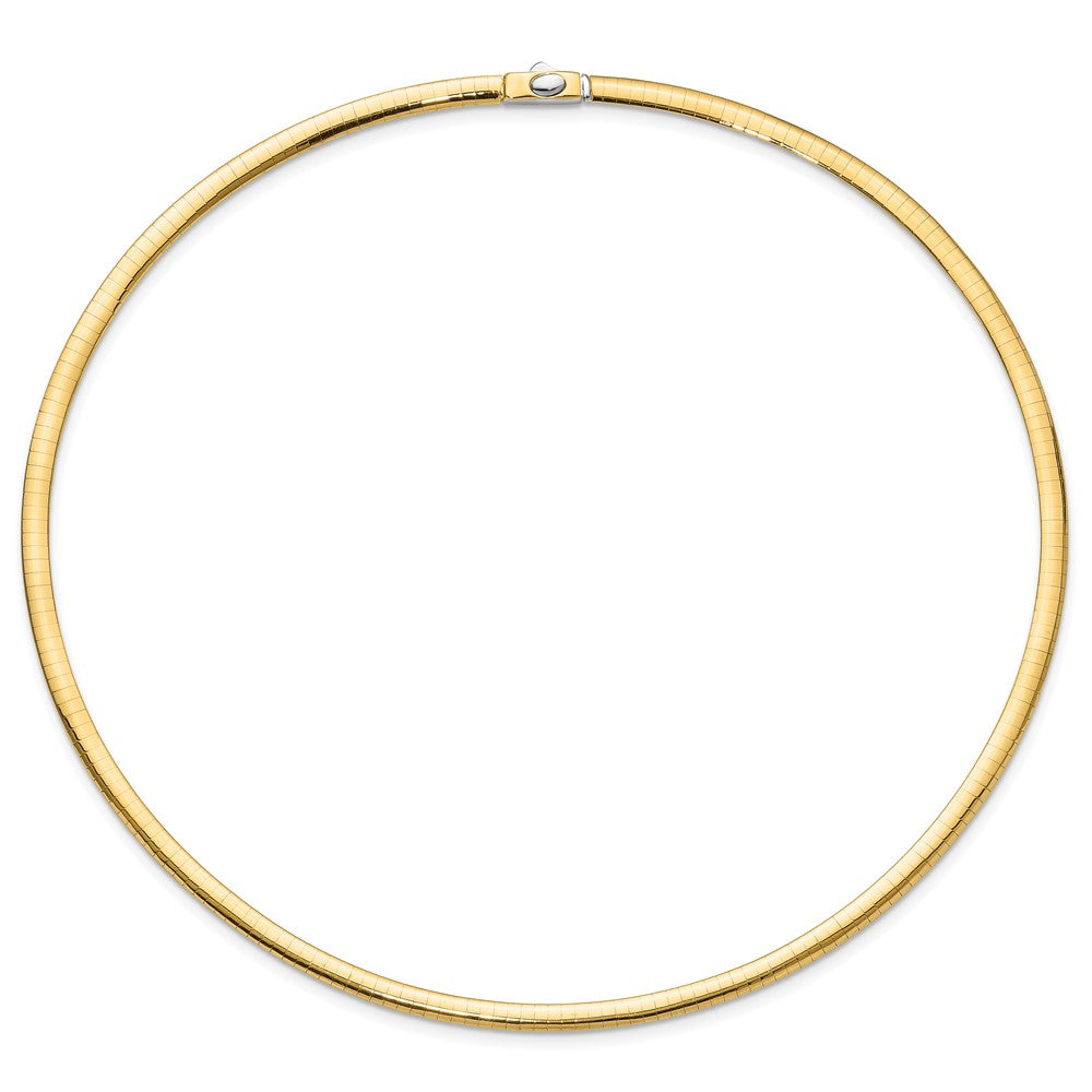 14K 4mm Two-tone Reversible Omega Necklace