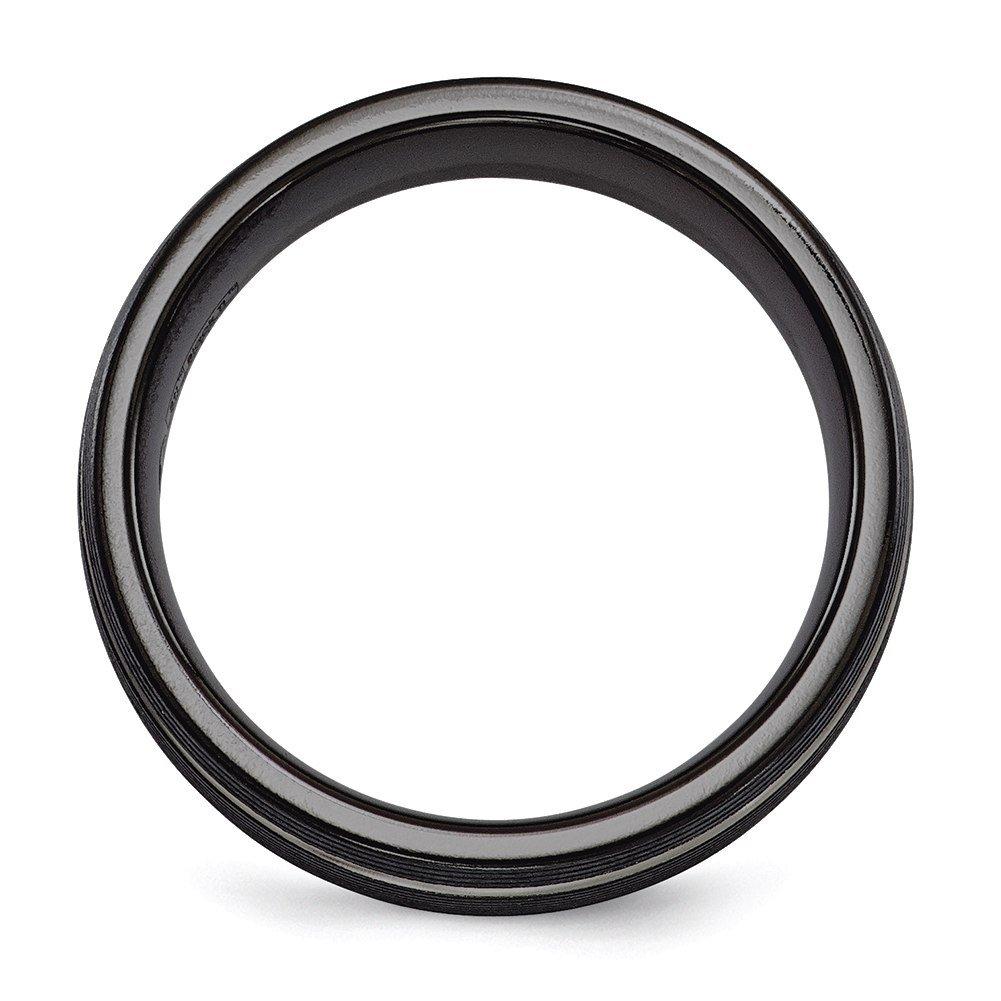 Edward Mirell Titanium Black Ti Textured Lines 7mm Band EMR118