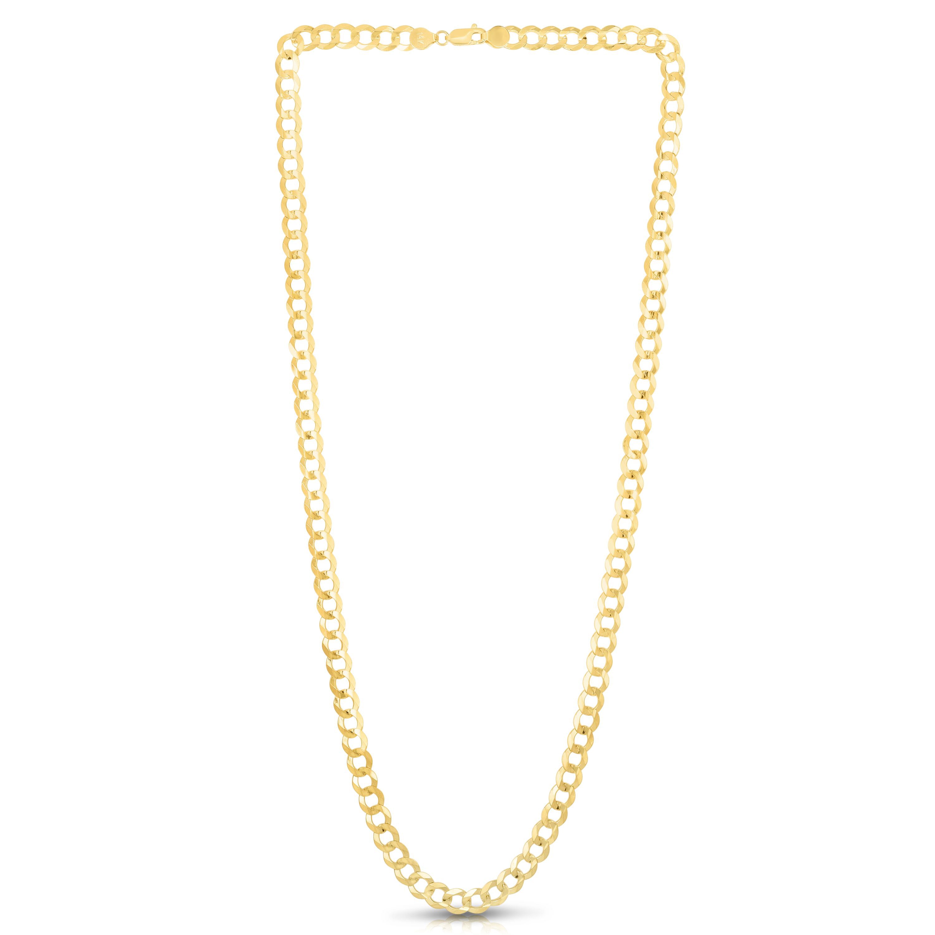 10K Yellow Gold 6.2mm Lite Comfort Curb 24" Chain with Lobster Lock