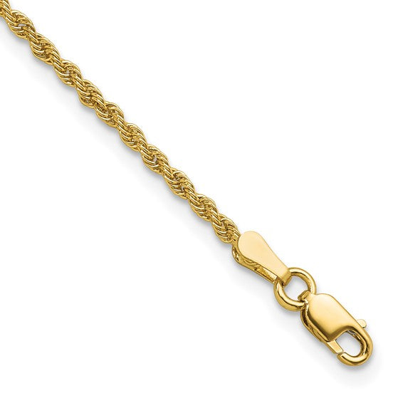 18kt Solid Yellow Gold 4MM 20" Rope Chain Necklace 