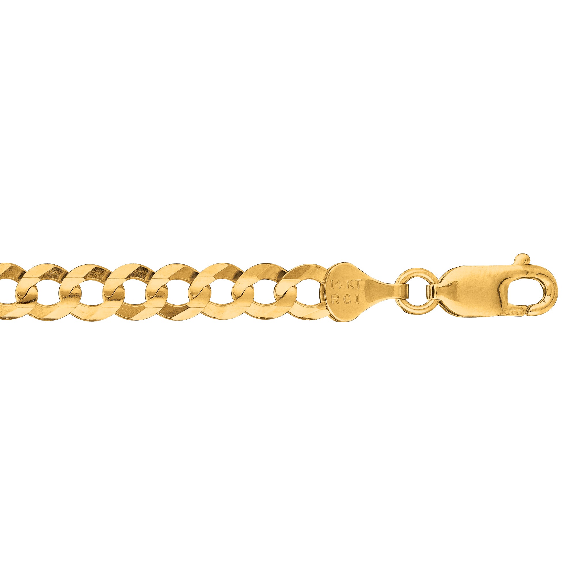 10K Yellow Gold 5.7mm Comfort Curb 24" Chain with Lobster Lock