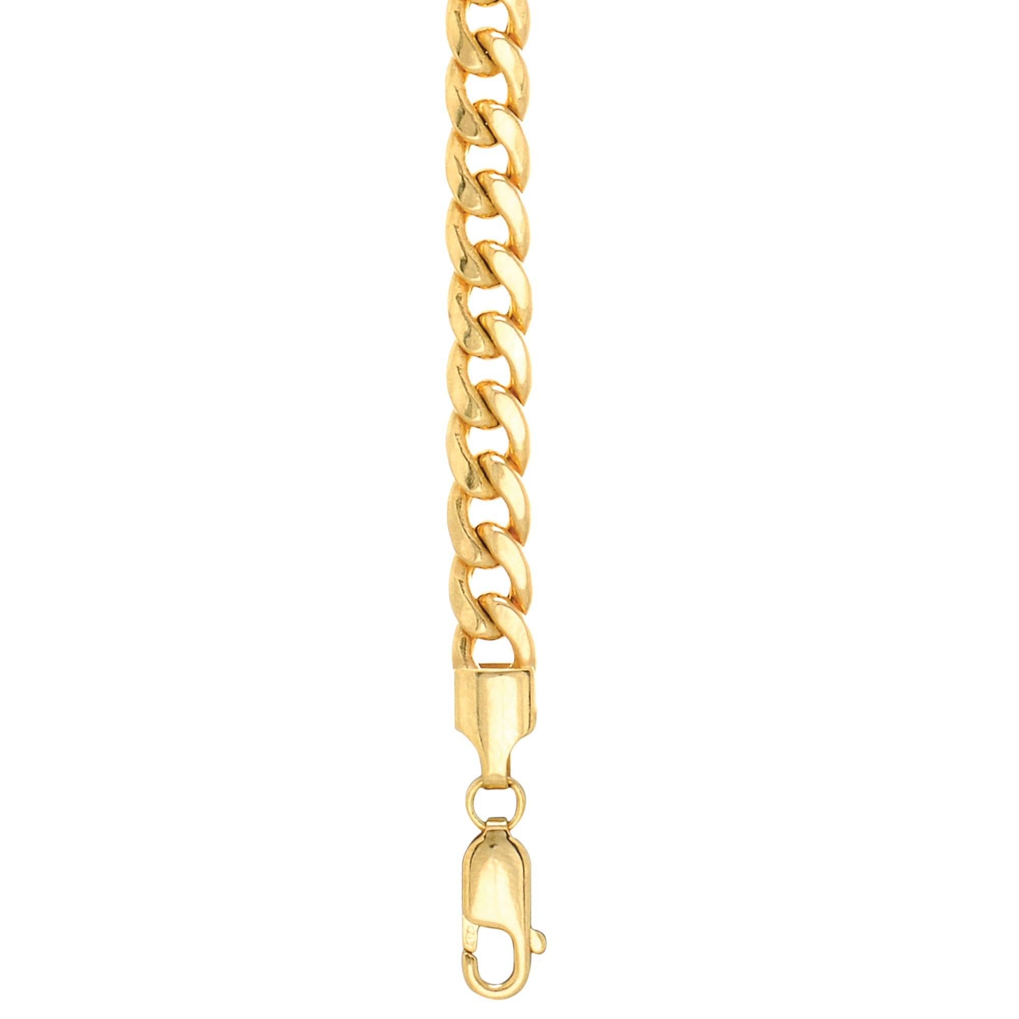 10K Yellow Gold 5.5mm Semi-Solid Miami Cuban 24" Chain with Lobster Lock