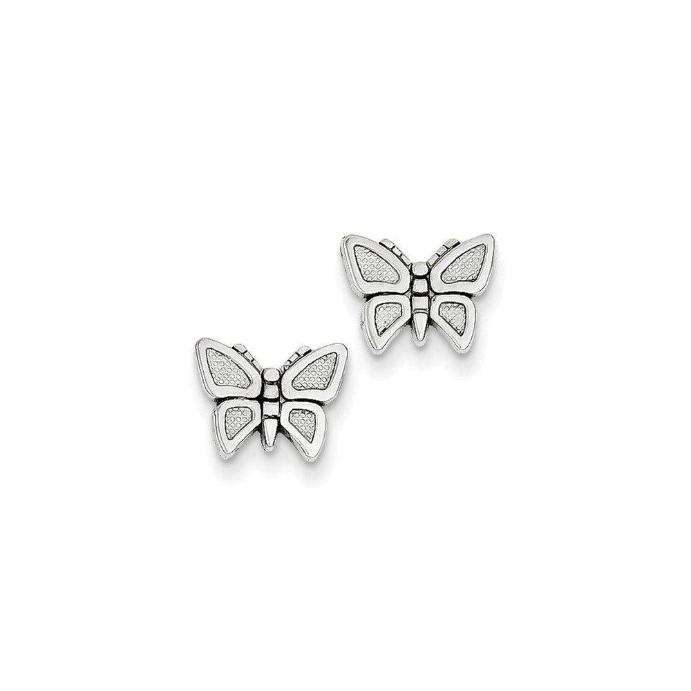 14k White Gold Butterfly Earrings K1409