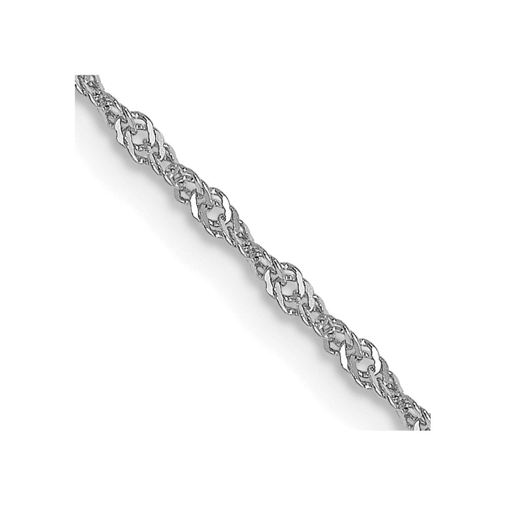 14K White Gold 1mm Singapore with Lobster Clasp Chain