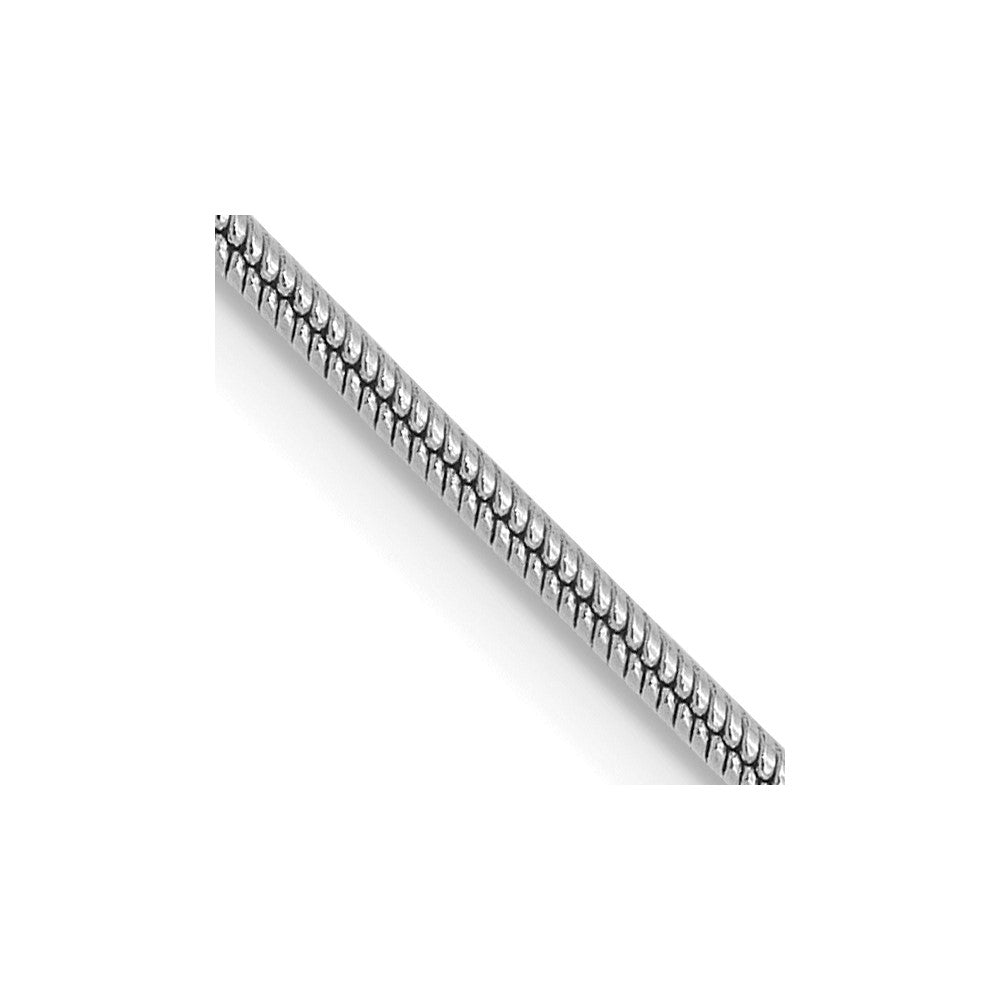 14K White Gold 1mm Round Snake Chain