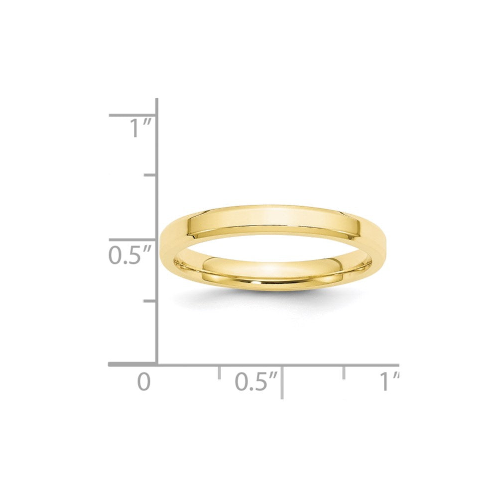 10k Yellow Gold 3mm Beveled Edge Comfort Fit Wedding Band Size 9.5