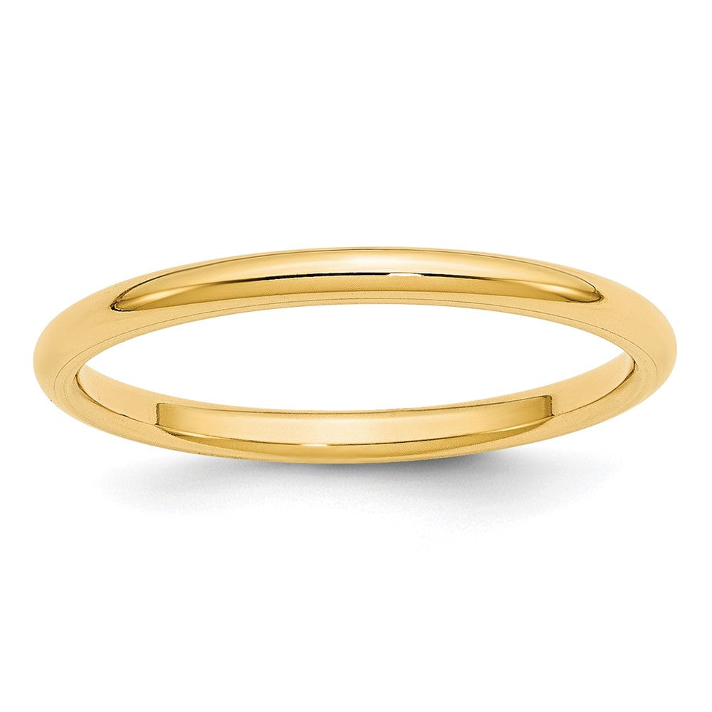 10k Yellow Gold 2mm Standard Weight Comfort Fit Wedding Band Size 7