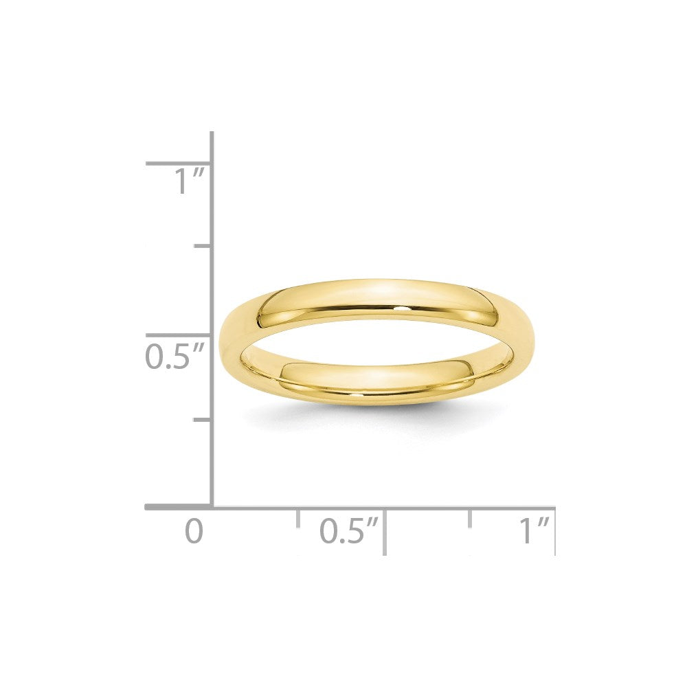 10k Yellow Gold 3mm Standard Weight Comfort Fit Wedding Band Size 6