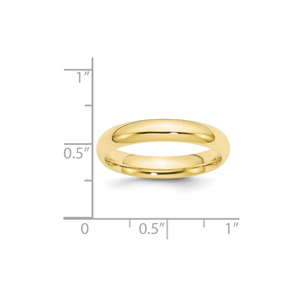 10k Yellow Gold 4mm Standard Weight Comfort Fit Wedding Band Size 6.5