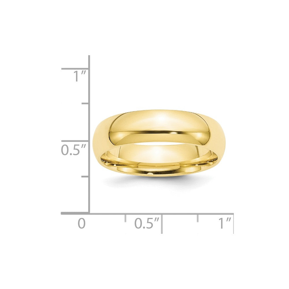 10k Yellow Gold 6mm Standard Weight Comfort Fit Wedding Band Size 9