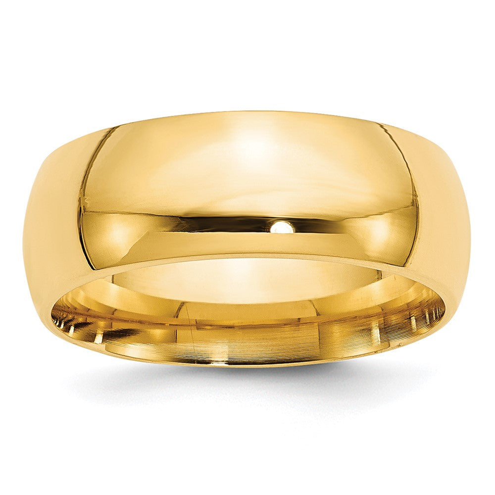 10k Yellow Gold 8mm Standard Weight Comfort Fit Wedding Band Size 5