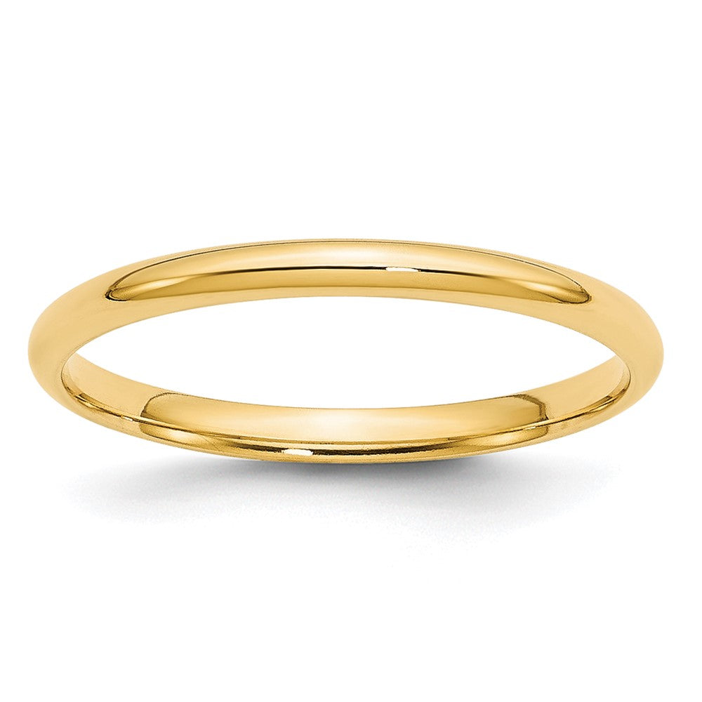 10k Yellow Gold 2mm Lightweight Comfort Fit Wedding Band Size 8.5