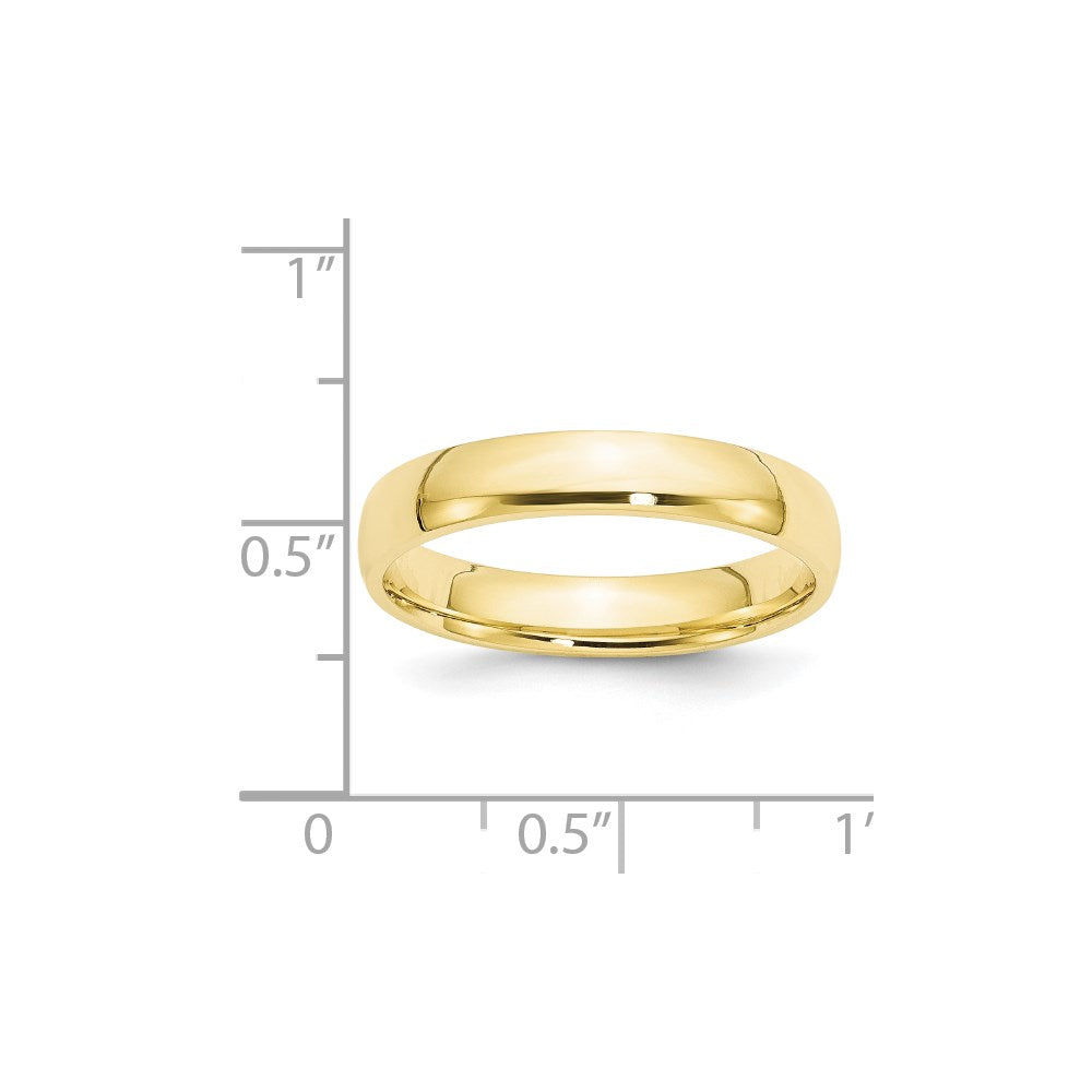 10k Yellow Gold 4mm Lightweight Comfort Fit Wedding Band Size 5.5