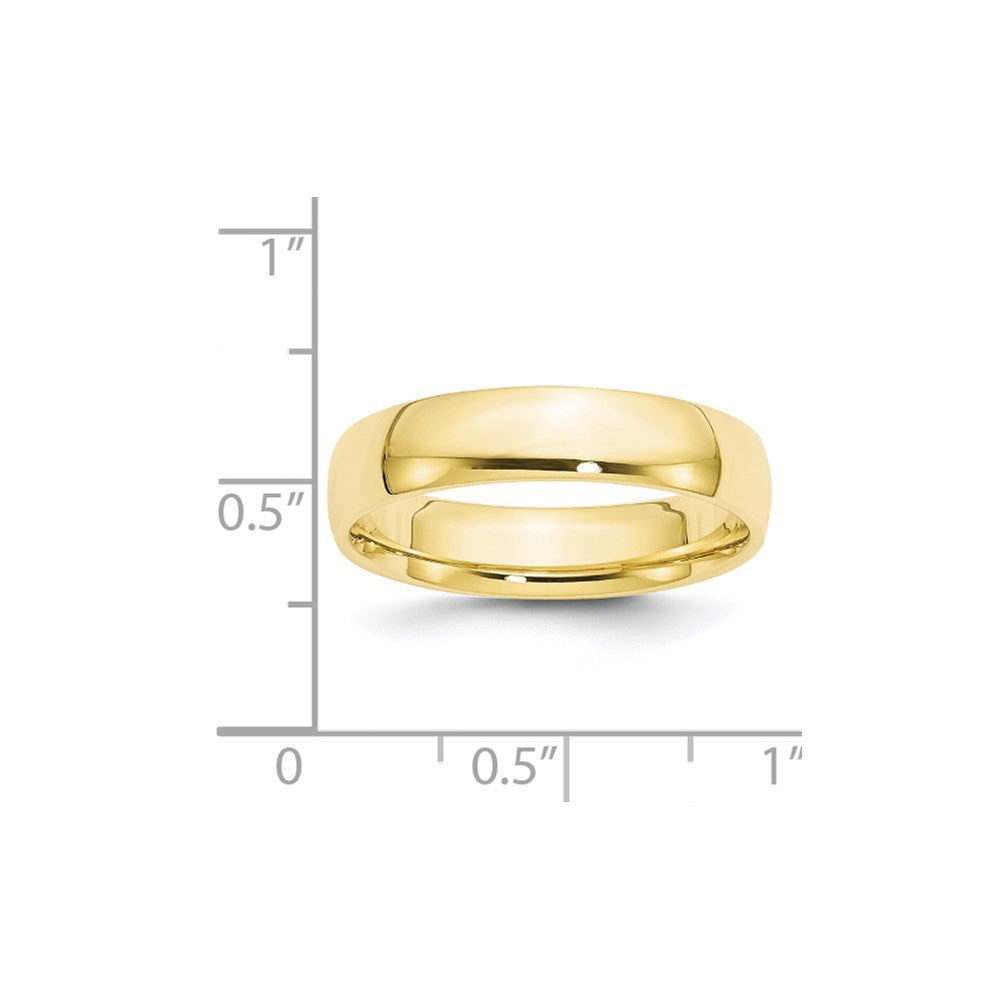 10k Yellow Gold 5mm Lightweight Comfort Fit Wedding Band Size 4.5