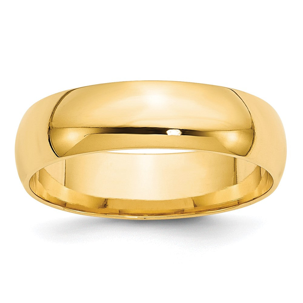 10k Yellow Gold 6mm Lightweight Comfort Fit Wedding Band Size 11.5