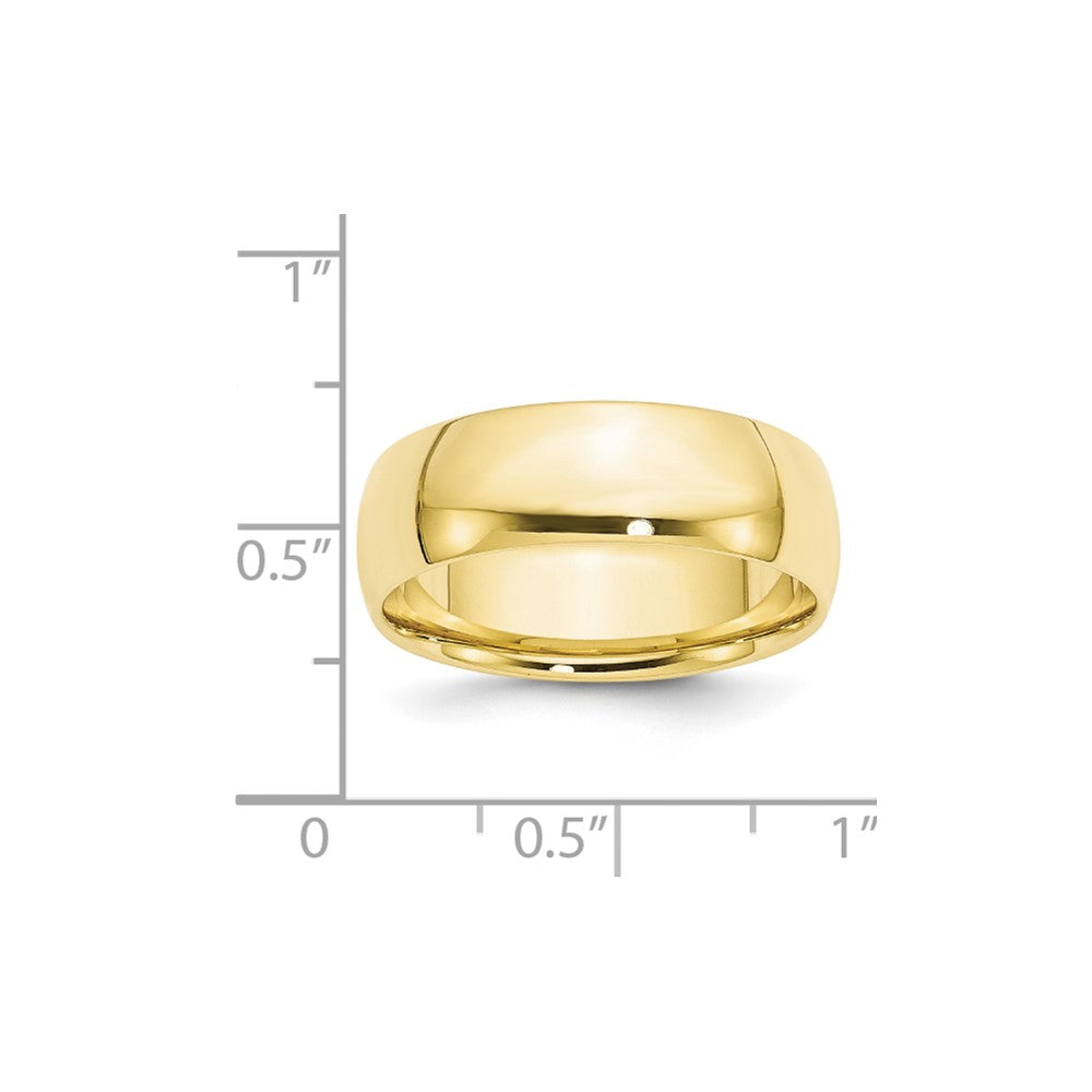 10k Yellow Gold 7mm Lightweight Comfort Fit Wedding Band Size 4