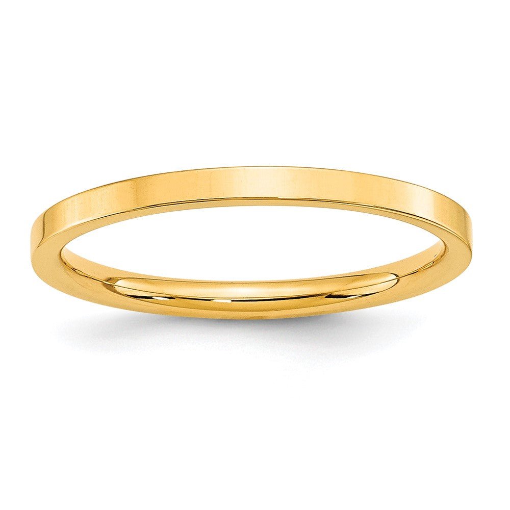 10k Yellow Gold 2mm Standard Weight Flat Comfort Fit Wedding Band Size 11.5