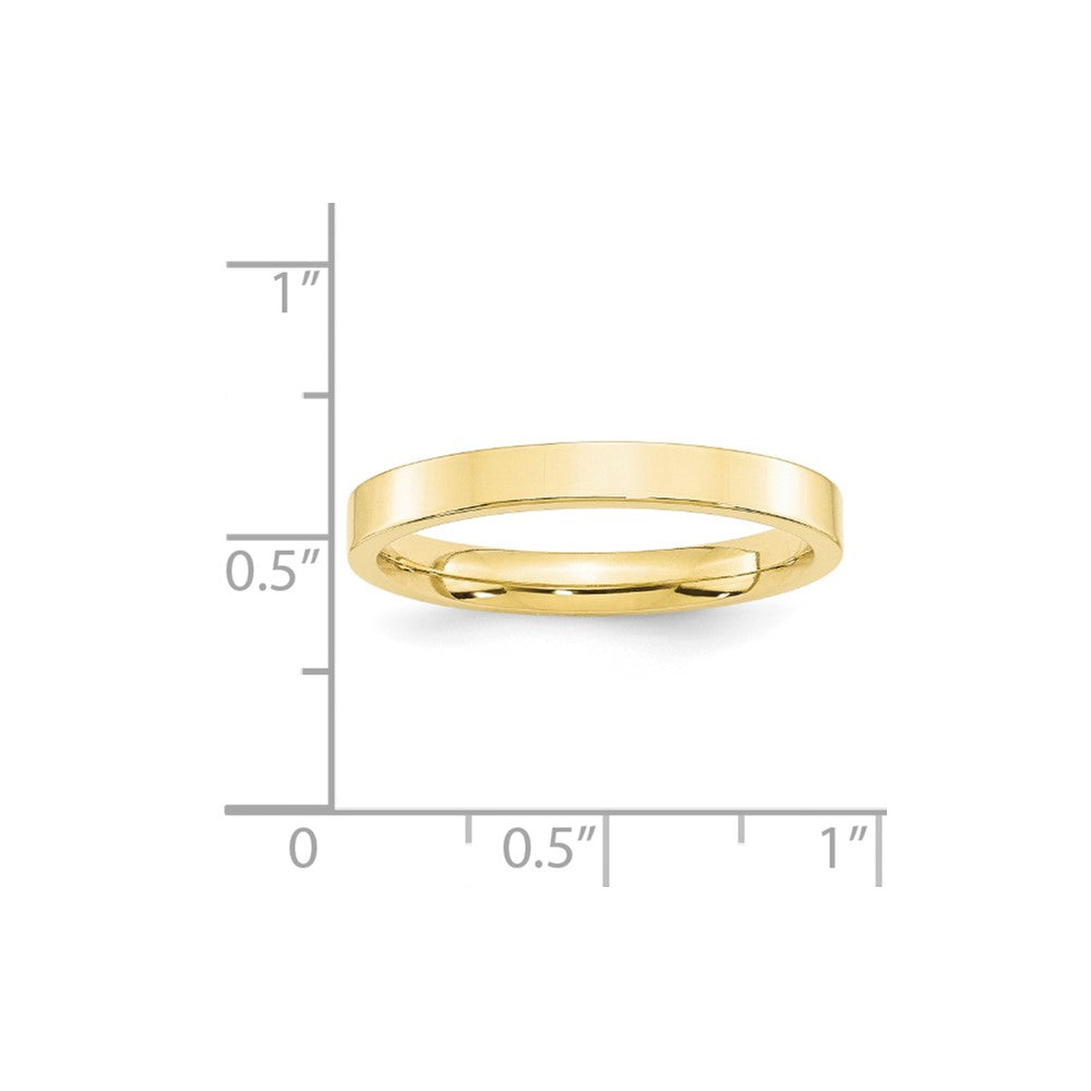 10k Yellow Gold 3mm Standard Weight Flat Comfort Fit Wedding Band Size 14