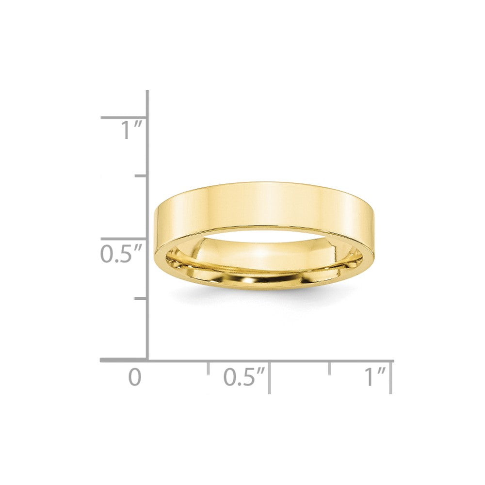 10k Yellow Gold 5mm Standard Weight Flat Comfort Fit Wedding Band Size 12.5