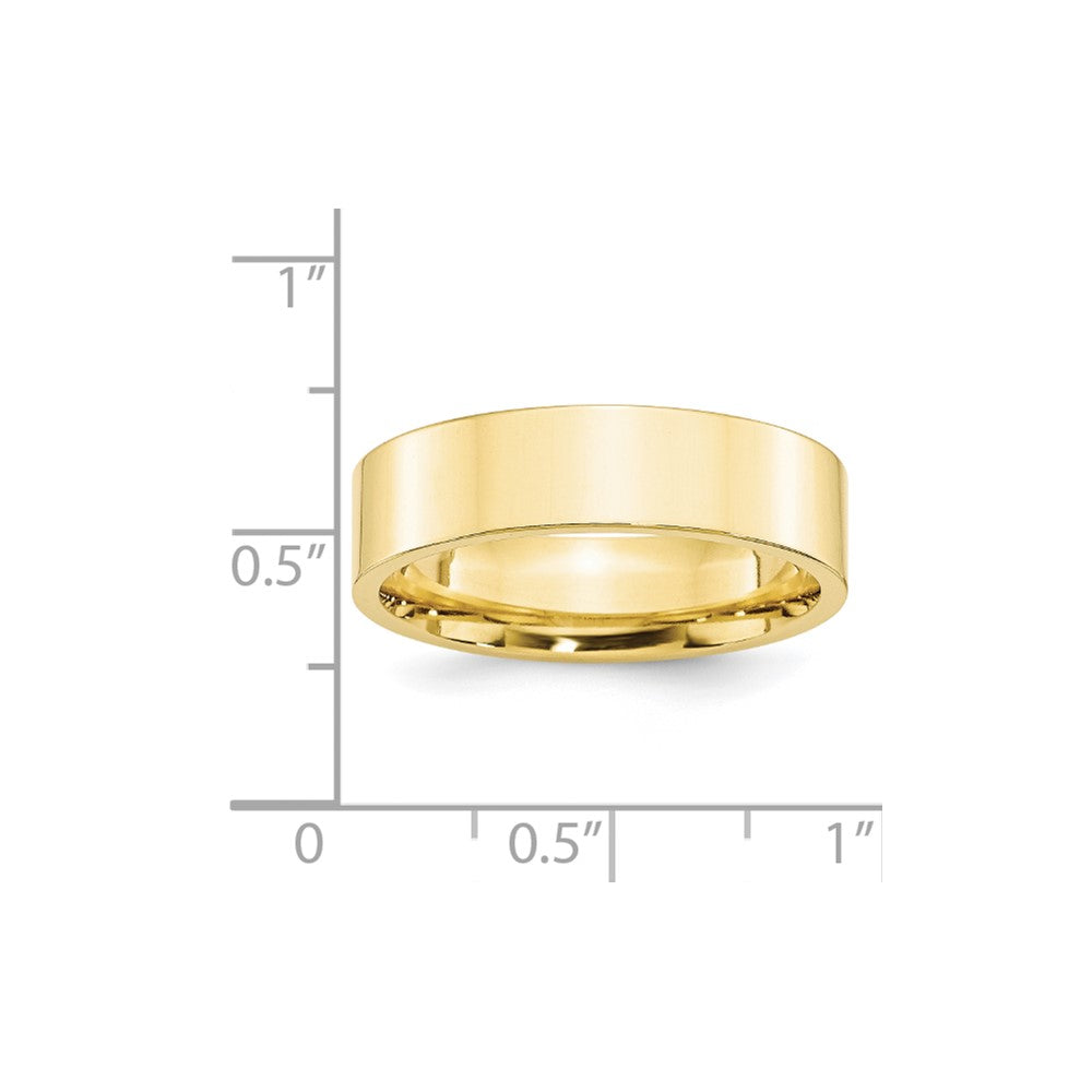 10k Yellow Gold 6mm Standard Weight Flat Comfort Fit Wedding Band Size 5.5