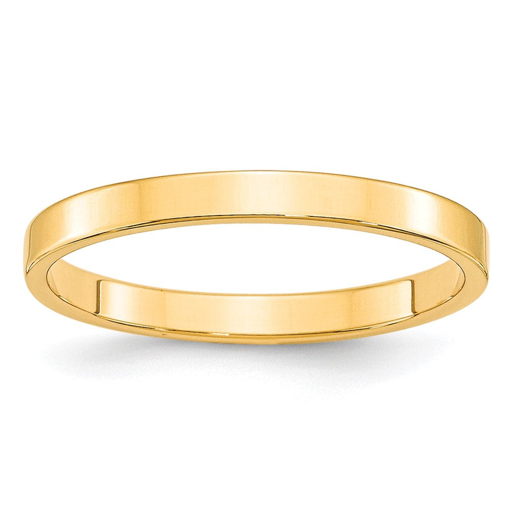 10k Yellow Gold 2.5mm Lightweight Flat Wedding Band Size 5