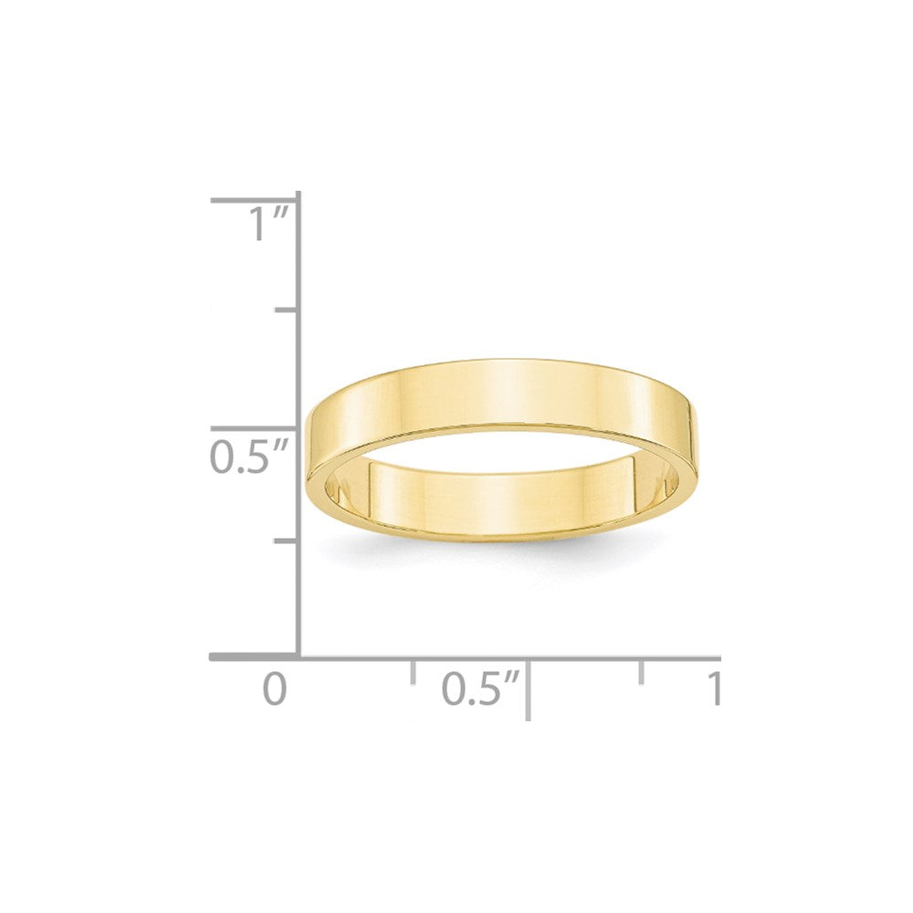 10k Yellow Gold 4mm Lightweight Flat Wedding Band Size 11.5