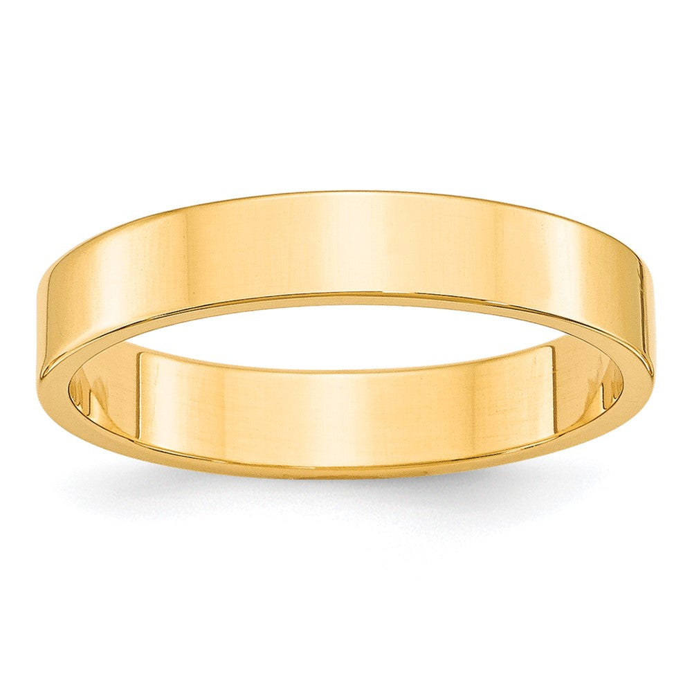 10k Yellow Gold 4mm Lightweight Flat Wedding Band Size 7