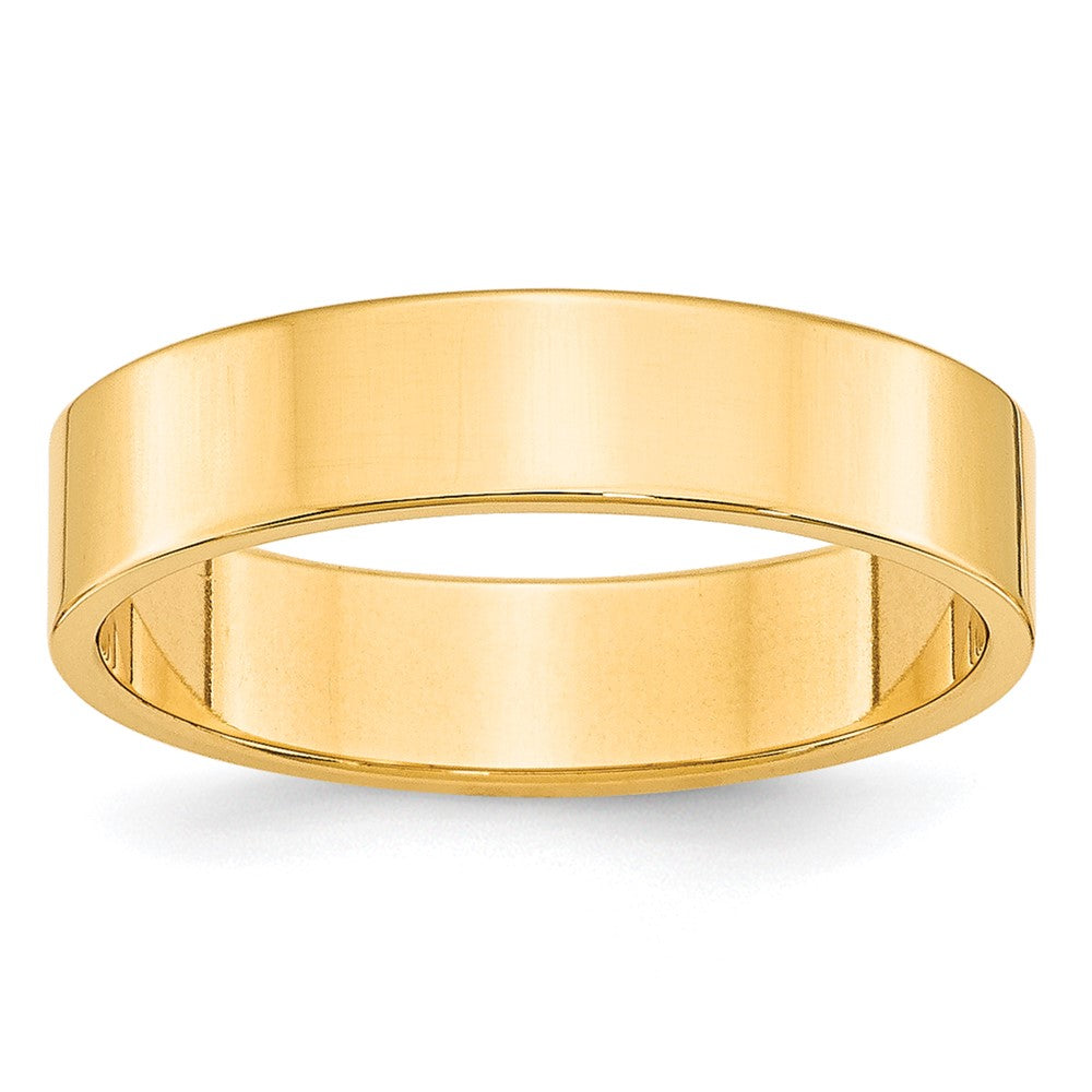 10k Yellow Gold 5mm Lightweight Flat Wedding Band Size 7