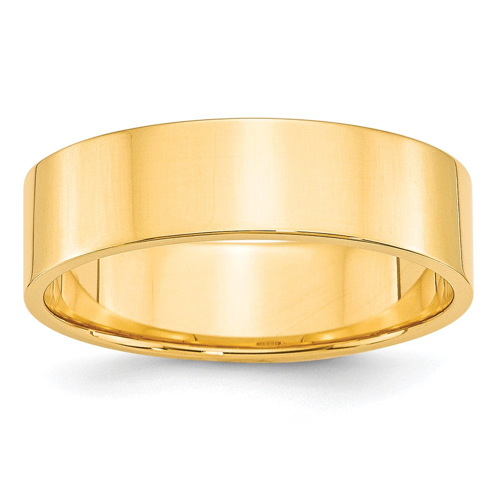 10k Yellow Gold 6mm Lightweight Flat Wedding Band Size 4