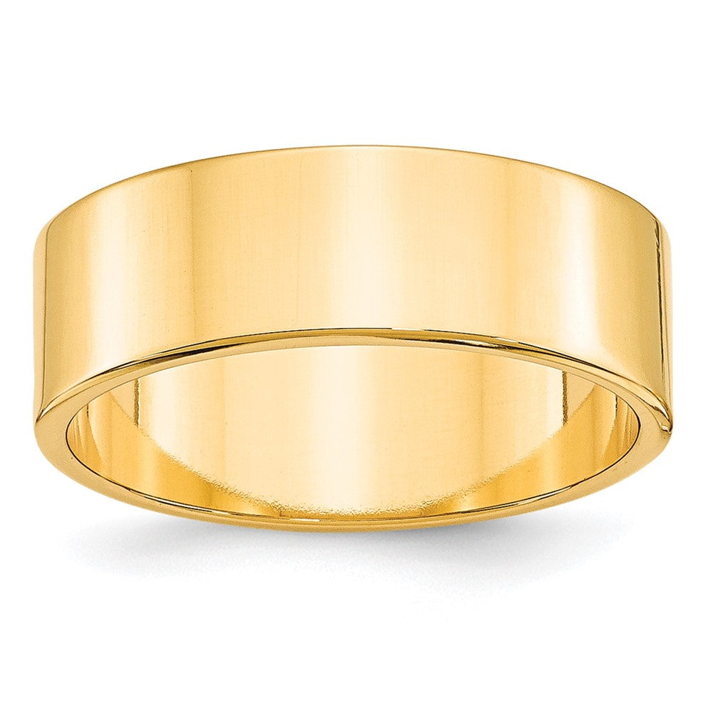 10k Yellow Gold 7mm Lightweight Flat Wedding Band Size 11.5